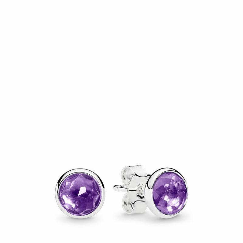 Pandora Australia February Droplets Stud Earrings - Sterling Silver | FWDTEH034